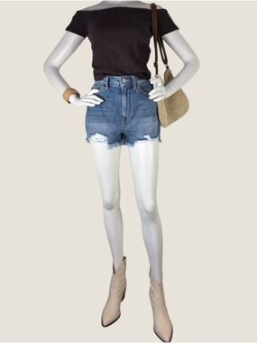 KanCan High Rise Distressed Denim Shorts 9/28 NWT Morgan